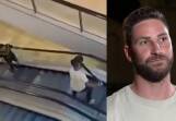 Damien Guerot was praised for holding Joel Cauchi on Westfield escalators using a bollard. Pictures 7News