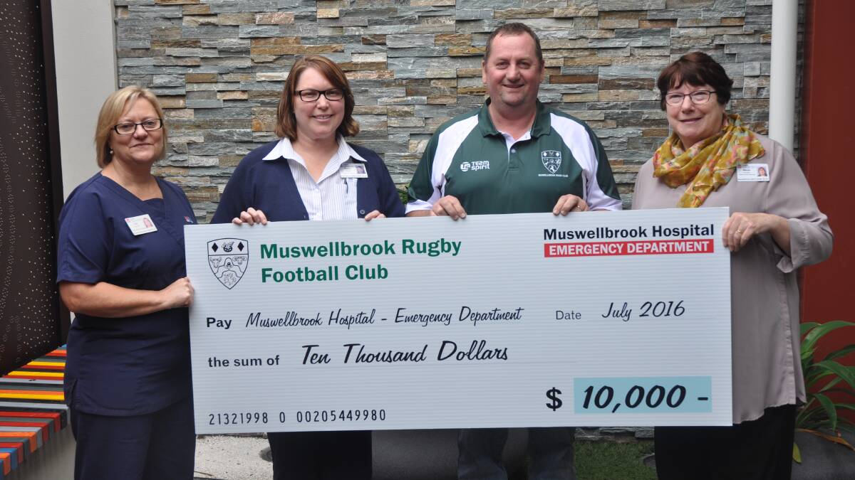 GENEROUS DONATION: Lisa Buckley, Sharon Eriksson, Greg Buckley and Wendy Hordern with the cheque at Muswellbrook Hospital.
