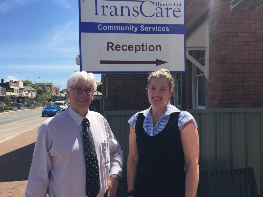 EXPANDING: TransCare CEO Alan Gordon with staff member Samm Turri in Scone on Wednesday.