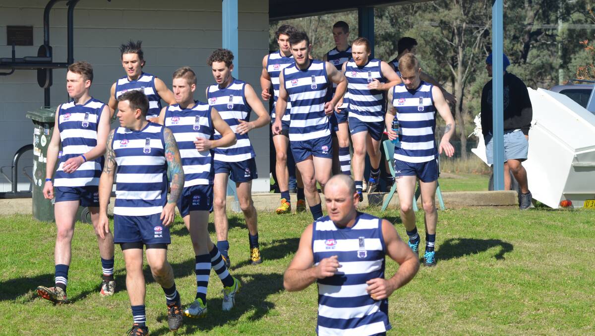 READY FOR ACTION: The Muswellbrook Cats head into battle against the Gosford Tigers in the Black Diamond AFL second division competition at Weeraman Field on Saturday.
