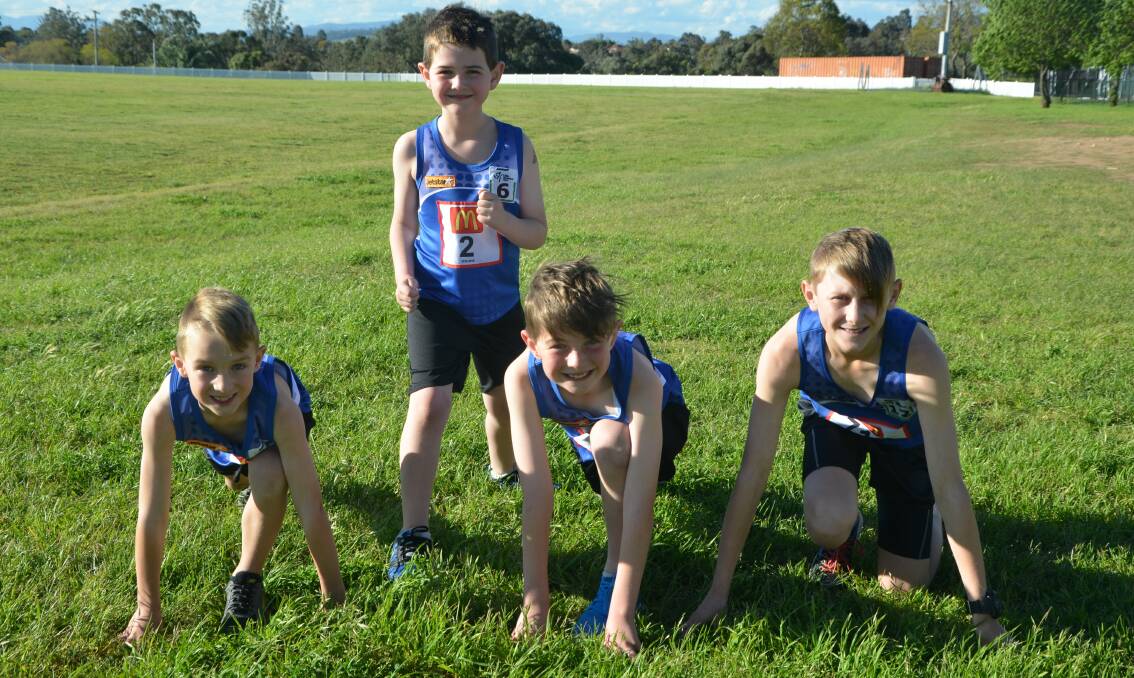 BRING ON 2016-17: Muswellbrook Little Athletics members Tyler Wilton, 6, Riley Jeans, 6, Aiden Jeans, 8, and Tyler Powell, 12, are ready for the new season.