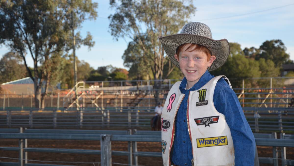 USA BOUND: Twelve-year-old Kade Attenborough will contest the World Youth Bullriding final, in Texas, in August.