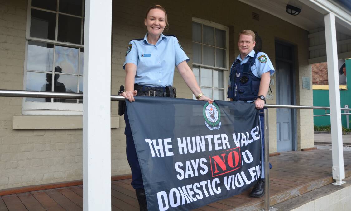 RAISING AWARENESS: Hunter Valley Local Area Command Senior Constable Kate Hobson and Sergeant Ryan Froml are supporting the inaugural March Against Violence this month.