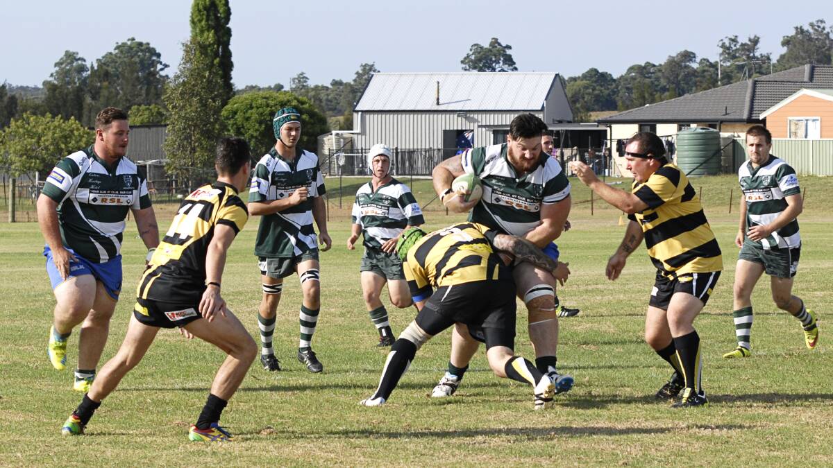 HARD TO HANDLE: Ben Heriot puts the Muswellbrook Heelers on the front foot against Cessnock at the weekend.