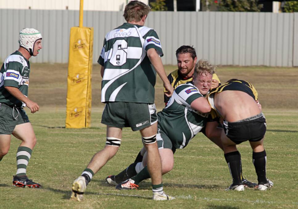 SOLID AS A ROCK: Muswellbrook Heelers' Harry Hobden led from the front against Cessnock. Pic: STAN YATES