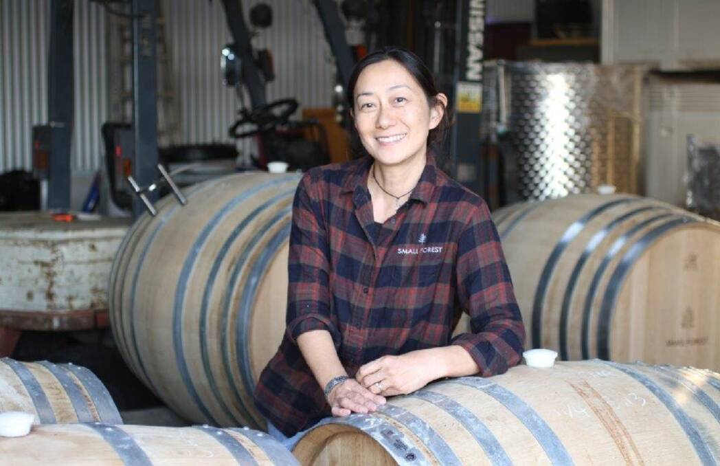 FATE: Atsuko Radcliffe, in her Small Forest winery at Denman, is a passionate advocate of Upper Hunter wines.