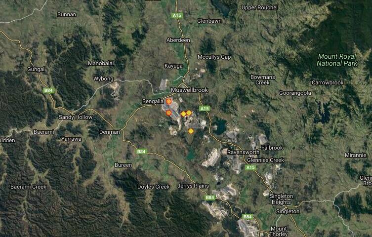 COMMON OCCURANCE: Earthquakes recorded in Muswellbrook through the past 30 days. Picture: GEOSCIENCE AUSTRALIA