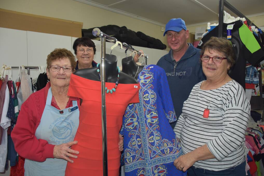 COLOURFUL EVENT: Muswellbrook Vinnies' Dot Jackson, Carol O'Brien, Robert Bates, and Cynthia Gordon are ready for a great show on Saturday.