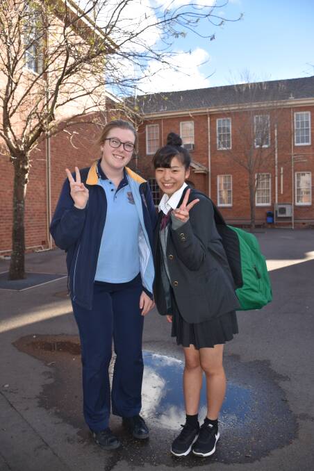 REWARDING EXPERIENCE: Muswellbrook High School's Meg Rankin with her Japanese exchange student Momoka Kojima.