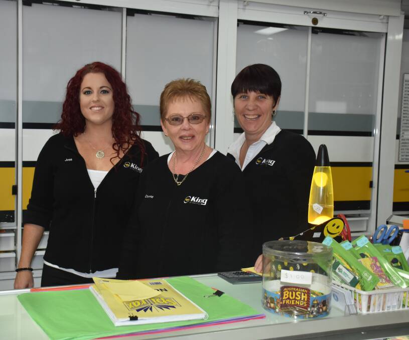 WORKING TOGETHER: King of the Pack's Jess Perry, Donna Kilby, and Debbie Farley at the Muswellbrook Marketplace shop this week.