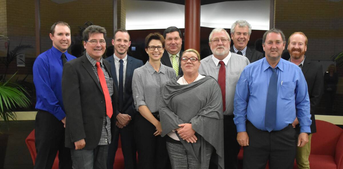 WELCOME: The new-look team of councillors for Muswellbrook Shire at the extra ordinary meeting on Wednesday evening.