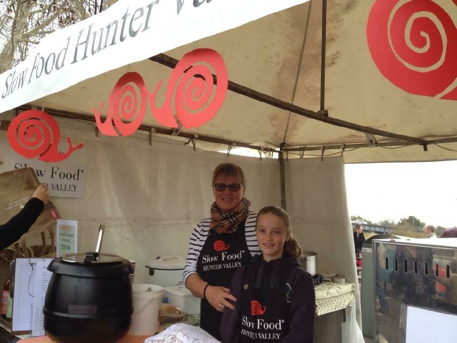 FAMILY FOOD: Michelle Moon with her daughter at one of the Slow Food Hunter Valley events.
