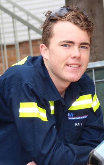 GREAT TRAINING: Matthew Dunn one of Bengalla Mine's 2016 apprenctices.