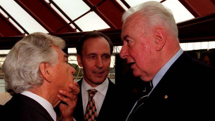 Former Labor prime ministers Bob Hawke, Paul Keating and Gough Whitlam in 1998. Photo: Steven Siewert