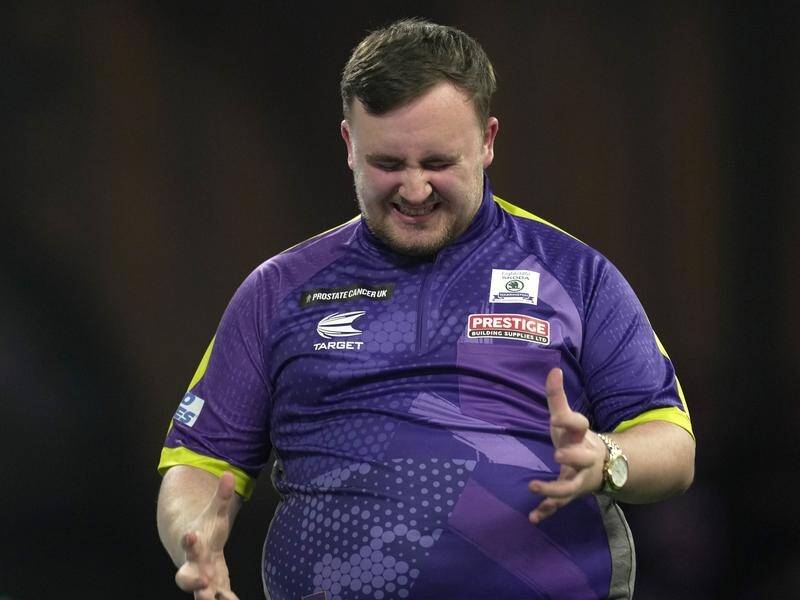 Teenager Luke Littler secured his first Premier League win after beating Nathan Aspinall. (AP PHOTO)