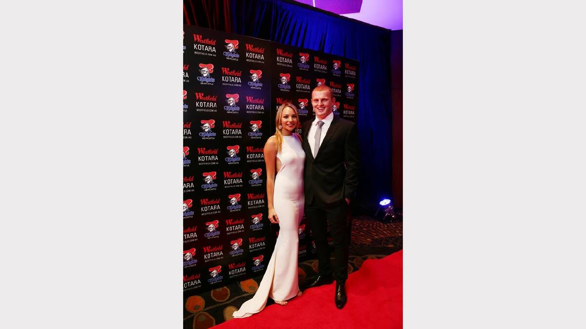 Teigan Power and Alex McKinnon at the Knights awards in October last year. 