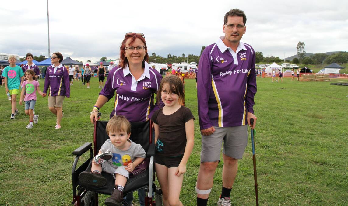 EVERY STEP COUNTS: The Ward family, Patrick, 2, Emily, 7, Tracy and Stephen, from Denman enjoyed a day out at Weeraman Fields. 