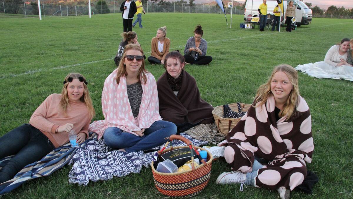 HANGING OUT: Darby Morgan, Ellie Morgan, Taylor Moore and Lara Morgan were looking forward to seeing feature film Warm Bodies at Highbrook Park on Monday night.