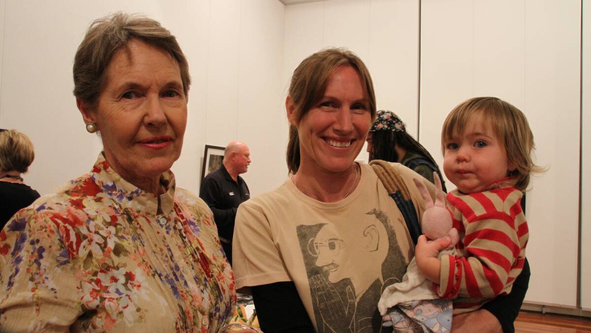 Susan Bettington with Sophie and Willow Frazer, 18 months, out to support the ABC Open presentation which parntnered with the Blue Heeler Film Festival.