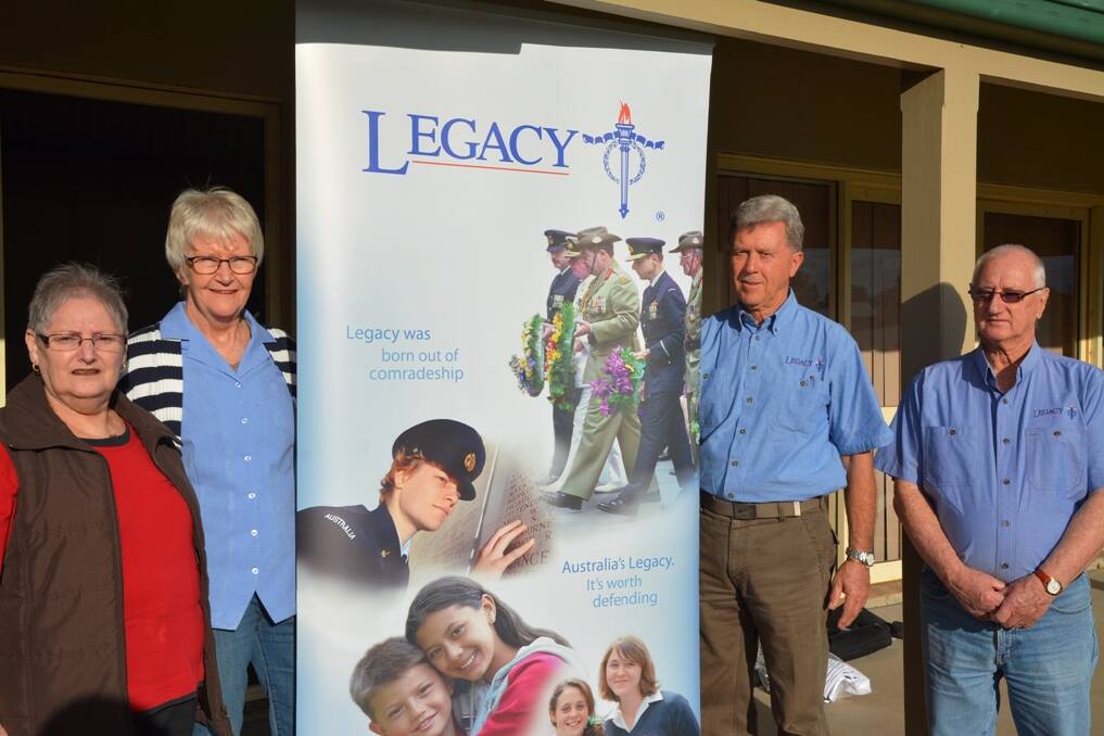 WORKING TOGETHER: Muswellbrook Legacy members (l-r) Rebecca Risby, Libby Miles, Bob Keating, and Eddie Risby.
