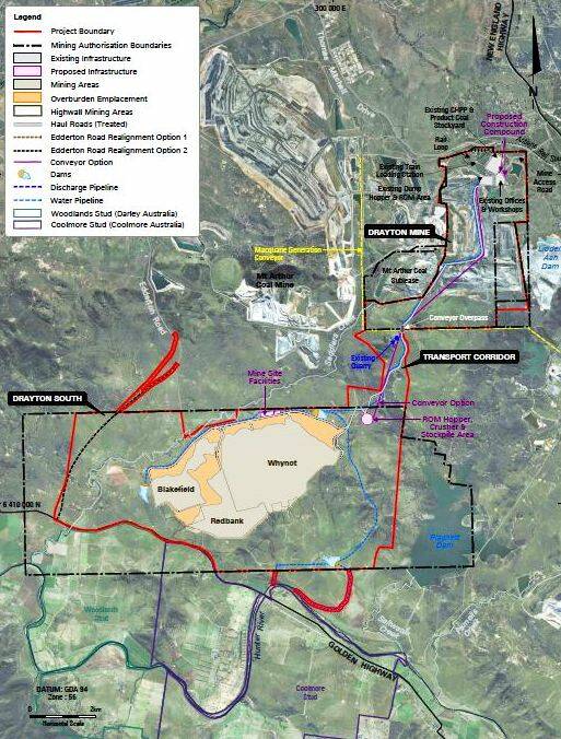 Drayton South Coal Project Retracted Mine Plan.  Image:  Hansen Bailey.
