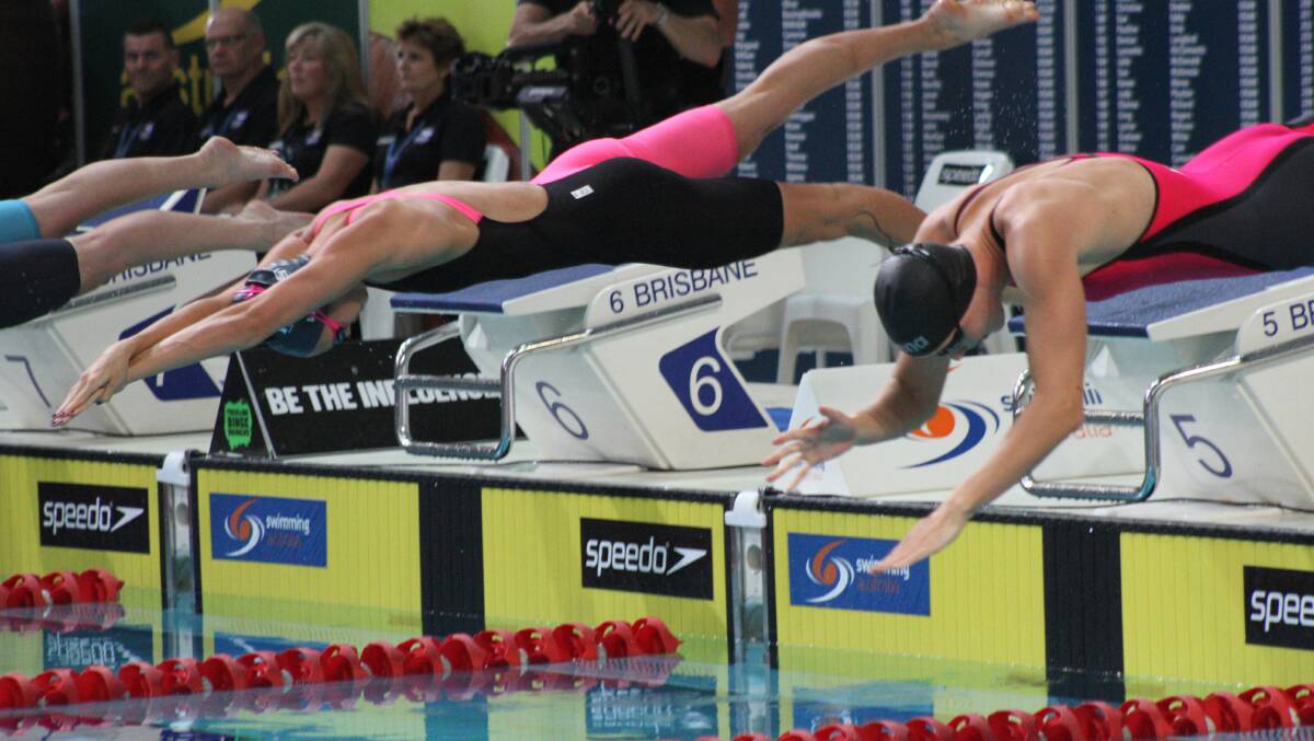 Emma McKean (left) Bronte Campbell right. 50m freestyle semi final.