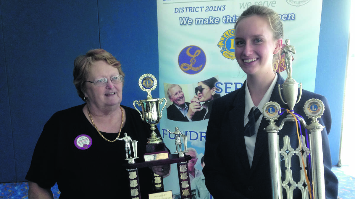 ANOTHER TRIUMPH: Lions Club of Aberdeen secretary Judy Lanyon and Lions Youth of the Year Quest entrant Kate Field, who will contest tomorrow’s state final.
