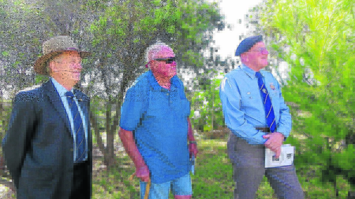 CAMARADERIE: Treasurer Malcolm Rothe, Bob Pennifield and Ian Hilder at the weekend.