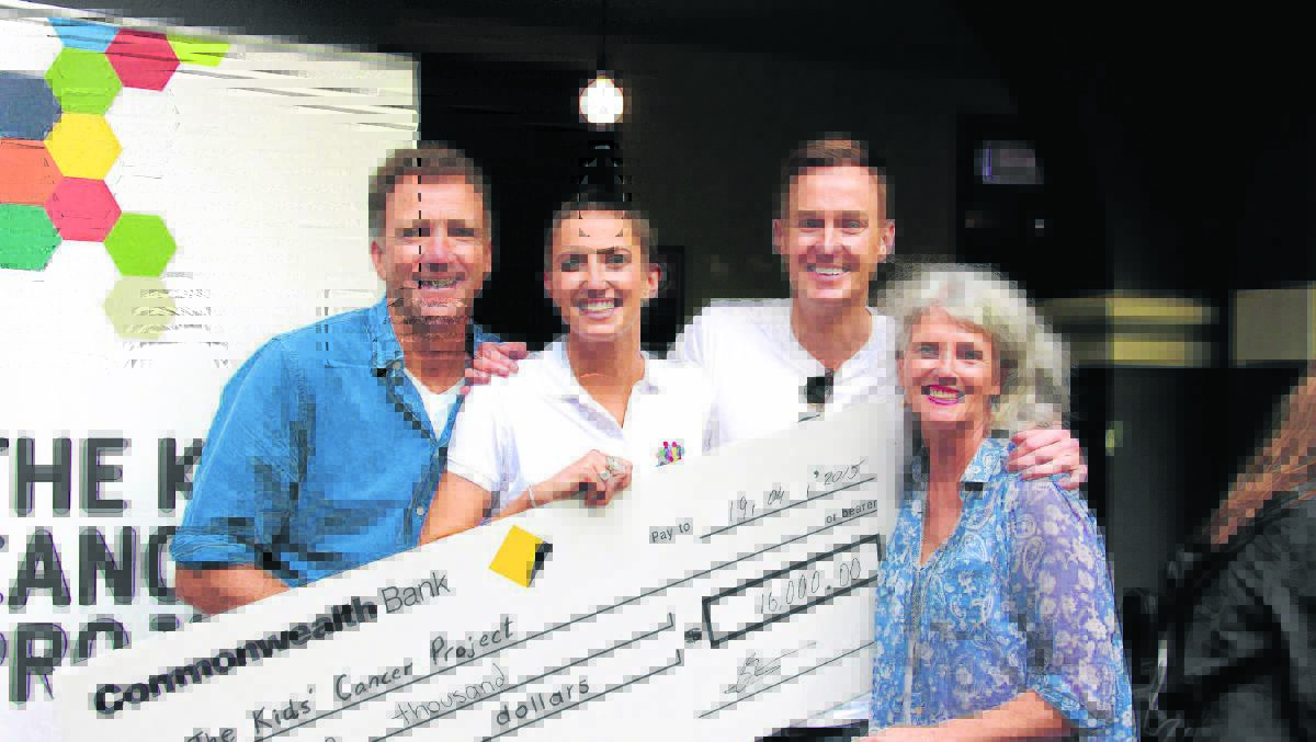 COURAGEOUS: Grace Keeping, second from left, and her supporters including parents Brett and Linda Keeping have managed to raise $16,000 for The Kids’ Cancer Project.
