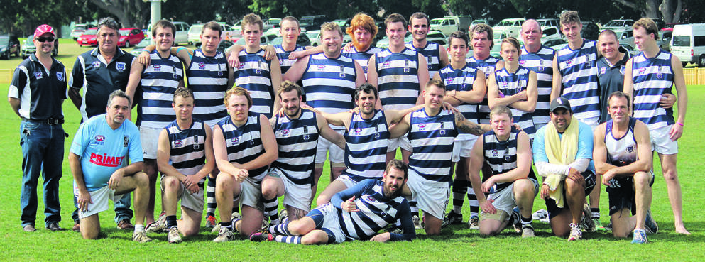 STRONG SEASON: The gallant Muswellbrook Cats squad after completing their first year in the Black Diamond AFL.
