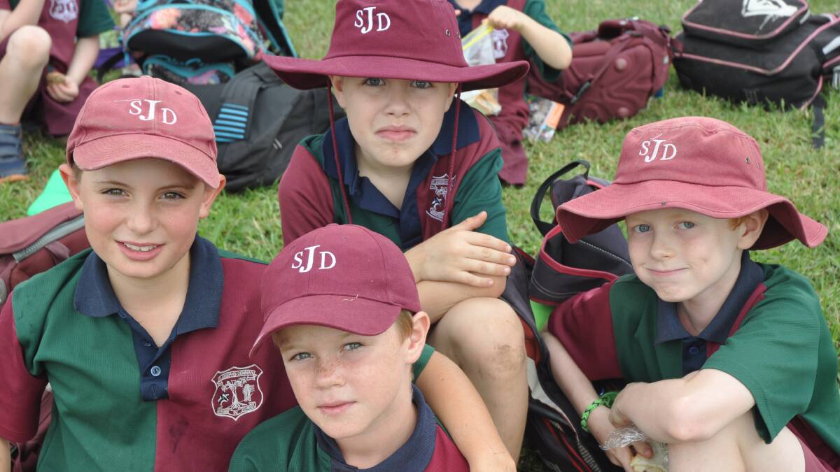 SHOW TIME: St Joseph’s Denman students Cooper Freeman, Talan Higgins, Campbell Nebauer and Xavier Leaver at the Upper Hunter Show.