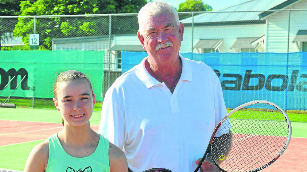 AMBITIOUS: Experienced coach Paul Fitzgerald hopes more juniors from the area decide to join Fiona Spellman on the courts.