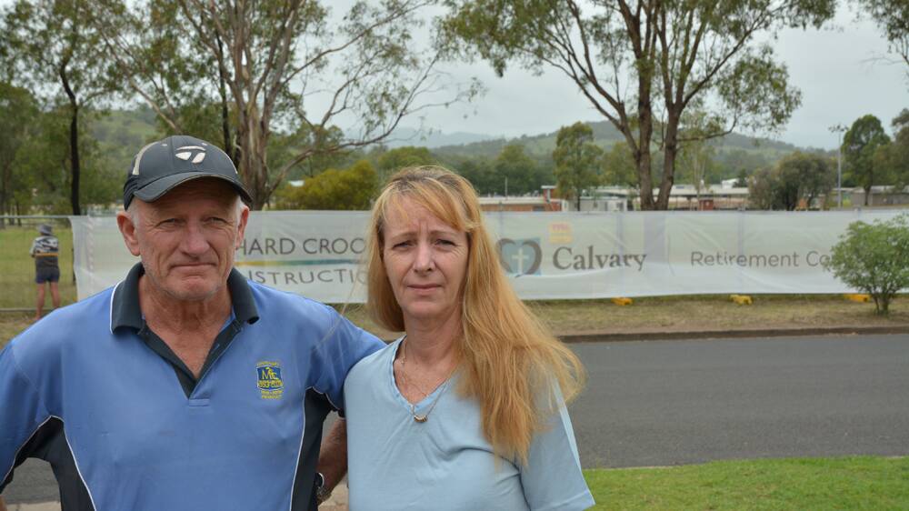 UNHAPPY: Muswellbrook residents Terry and Jennifer Case are concerned by noise and environmental impacts, caused by the start of construction of the new $27m Calvary Retirement Community in Brennan Park. 