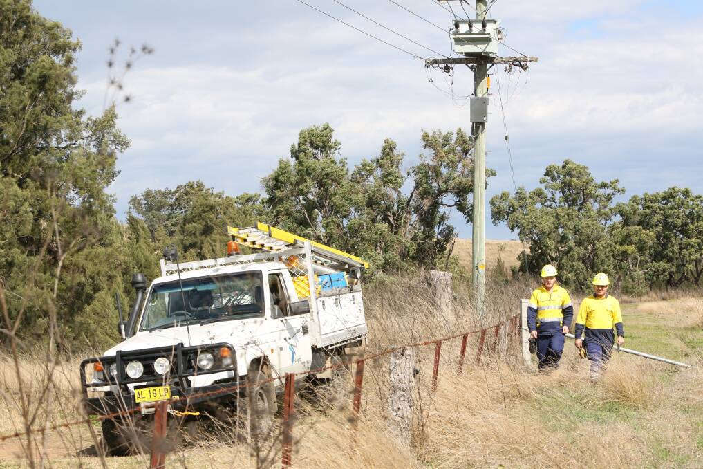 WALK THE LINE: Ausgrid crews undertaking a recent inspection of power lines in the Upper Hunter.