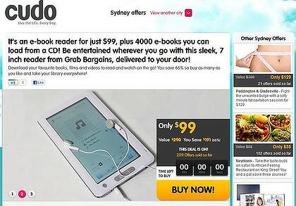 A screenshot of the deal page on Cudo.com.au.