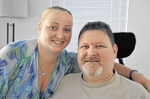 HOPE: Muswellbrook man Graham Gageler, pictured with his daughter Rachel, says his faith enables him to have a positive outlook on life for him and his family, despite suffering from motor neurone disease. This week is MND Week to help raise awareness and funds for the condition. 