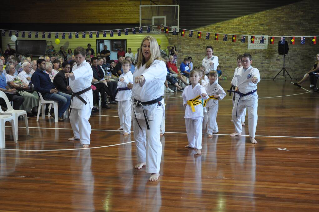 DISCIPLINED: Denman Karate show the audience their skills