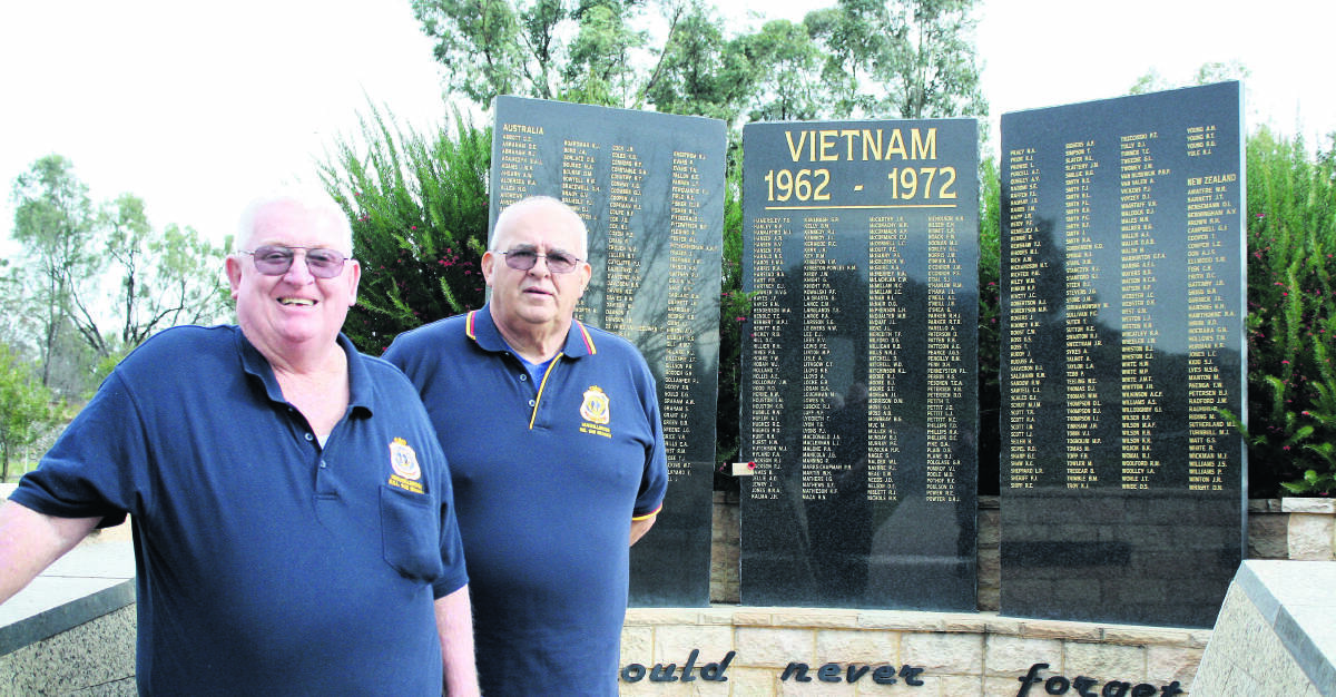 REMEMBERING THE FALLEN:  Muswellbrook RSL Sub-Branch president Greg Cole and secretary/treasurer John Tant are preparing for Vietnam Remembrance Day on Sunday.