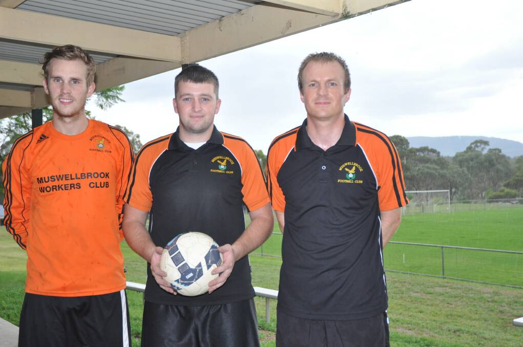 FEBRUARY: KICKING NEW GOALS:The Muswellbrook Eagles coaching staff, from left, Thom Kane, Ian Cusack and Erik Heiland – are confident of soaring to greater heights in 2103.