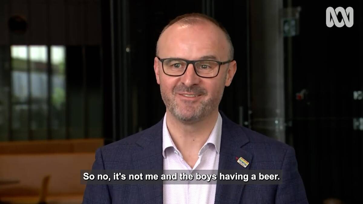 ACT Chief Minister Andrew Barr (pictured) has said he will not 'get on the beers' to celebrate lockdown ending like NSW Premier Dominic Perrottet. 