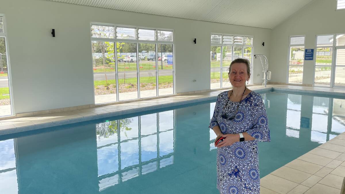 JUST MOVED: Tracey Walters moved into the Broadlands community in February 2021 from Cessnock and said she is looking forward to using the indoor heated pool. Picture: Mathew Perry