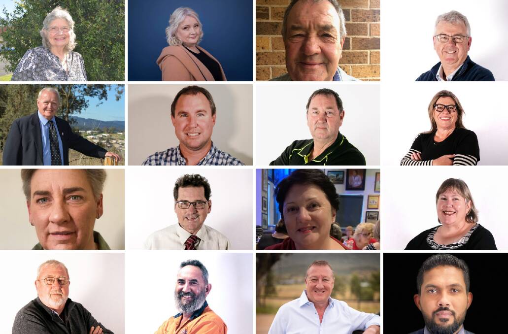 CANDIDATES: The candidates standing for Muswellbrook Shire Council in 2021. (L to R, top to bottom in ballot paper order): Jennifer Lecky, De-anne Douglas, Darryl Marshall, Graeme McNeill, Malcolm Ogg, Steve Reynolds, Mark Bowditch, Jacinta Ledlin, Amanda Barry, Stephen Ward, Louise Dunn, Janelle Eades, Rod Scholes, Brett Woodruff, Jeffrey Drayton, Rohit Mahajan. Not pictured: Jonathan Hoad. Pictures: Supplied