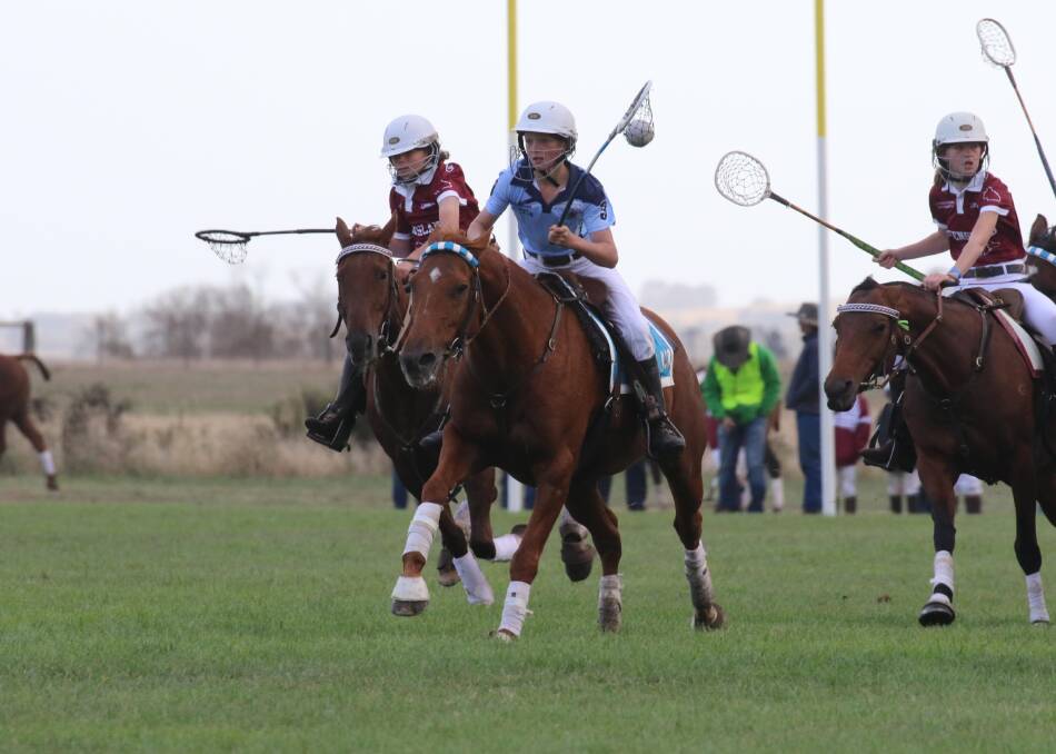 POLOCROSSE: Scone Pony Race winner Nikko Anderson (centre) is also a keen polocrosse player. Picture: Supplied