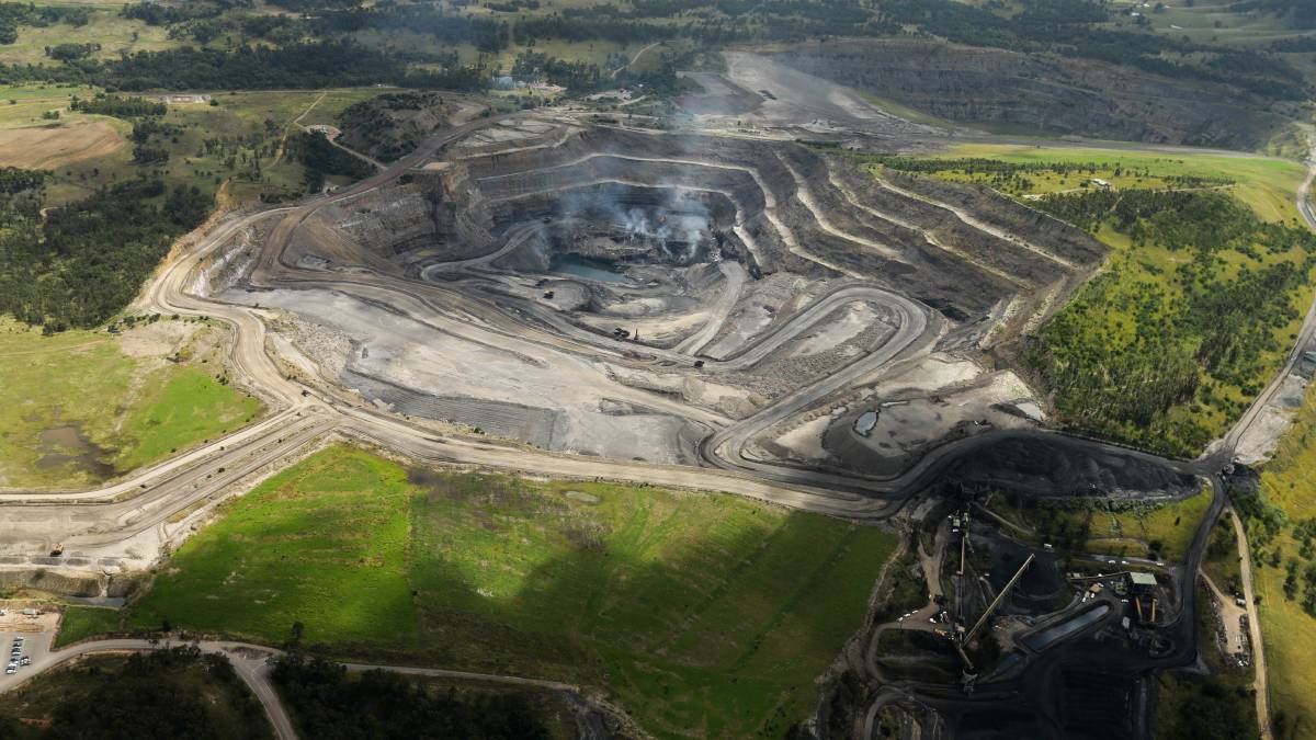 MINING: An overhead view of a coal mine in the Hunter Valley. 