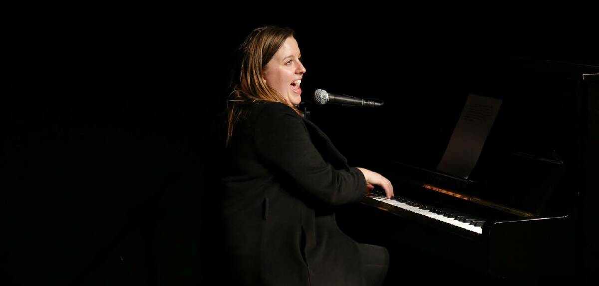 Front and centre: Sarah Gaul performing at Milk and Cookies Comedy imrov night at The Pit Loft, in New York City in 2017. 