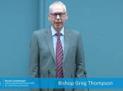 SURVIVOR: The Bishop of Newcastle, Greg Thompson, giving evidence on the 16th and final day of Royal Commission's hearing into the Anglican diocese.