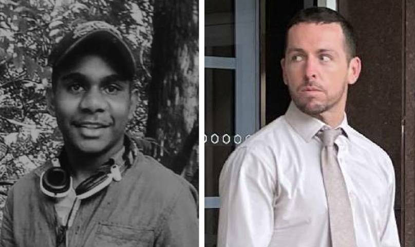Aboriginal teenager Kumanjayi Walker, left, was shot three times by Constable Zachary Rolfe. Pictures: Supplied, Sarah Matthews