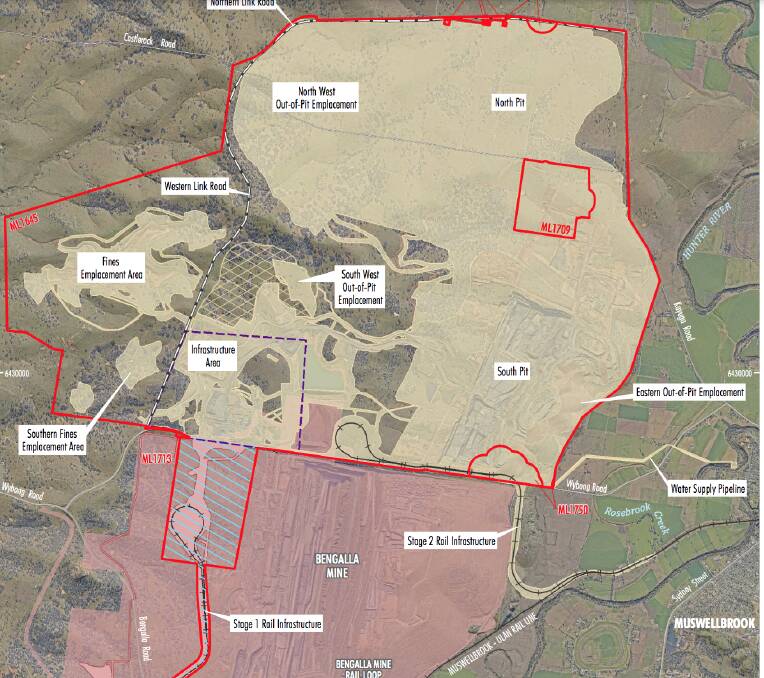 Map from MACH Energy's EIS on the Mount Pleasant Optimisation Project.