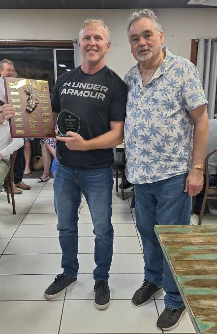 Brian Adams Most Improved award winner Mick Howard with life member Max Barwick. Picture supplied