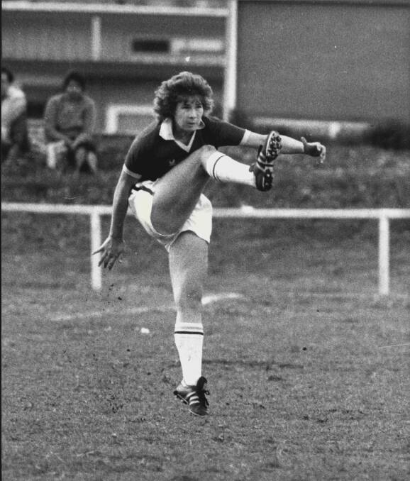 Pioneer: Julie Dolan in action for Australia against New Zealand at Seymour Shaw Park in October, 1979. Picture: Julian Kevin Zakaras/Fairfax Media
